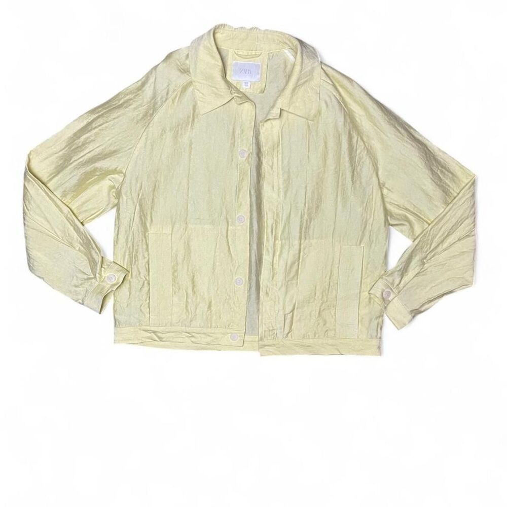 Zara Men's Butter Yellow 'Linen Feel' Jacket